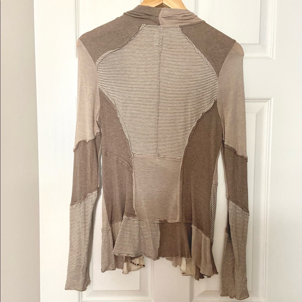 Anthro Patchwork Beaded Lightweight Cardigan. Med. - image 2